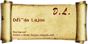Dóda Lajos névjegykártya