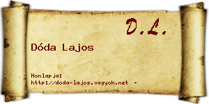Dóda Lajos névjegykártya